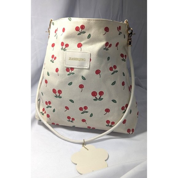 JIASHIQING Chery Pattern Canvas Tote Bag - Picture 1 of 8